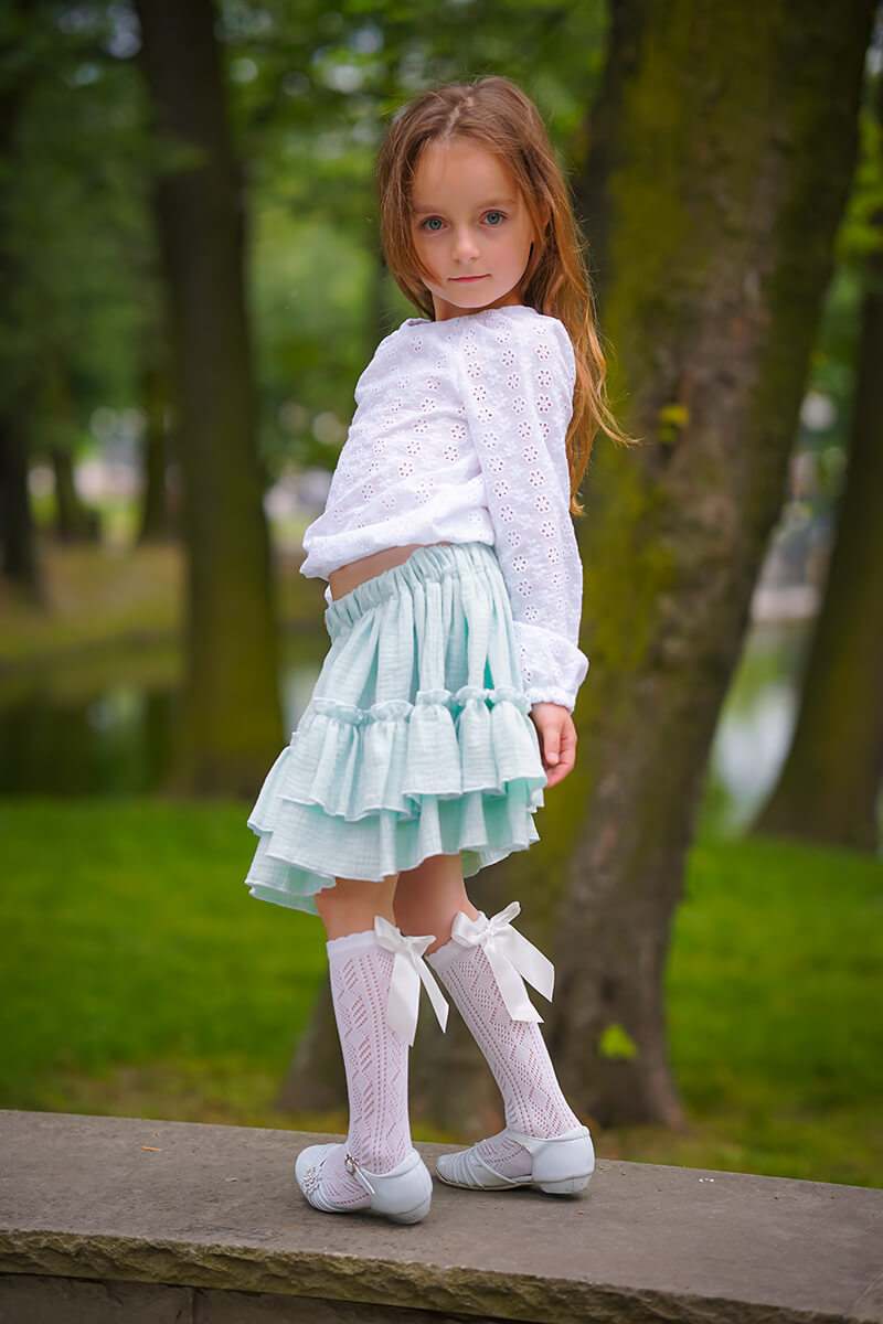 Dziewczęca Bluzeczka z Długim Rękawem Zakończonym Gumeczką - obrazek 3