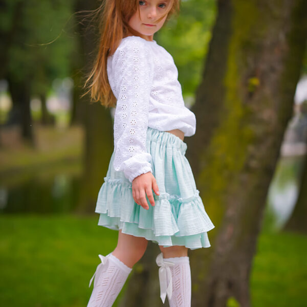 Dziewczęca Bluzeczka z Długim Rękawem Zakończonym Gumeczką