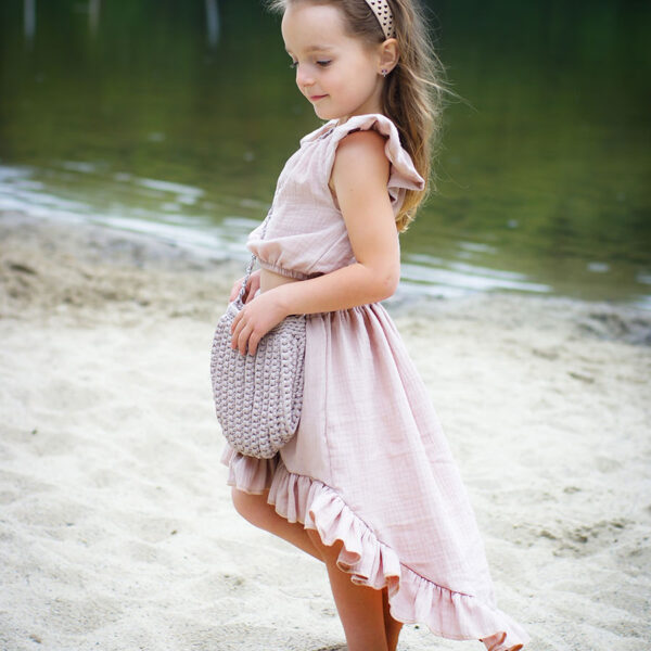 Dwuczęściowy Komplet: Top Typu „Hiszpanka” z Rozkloszowaną Spódnicą