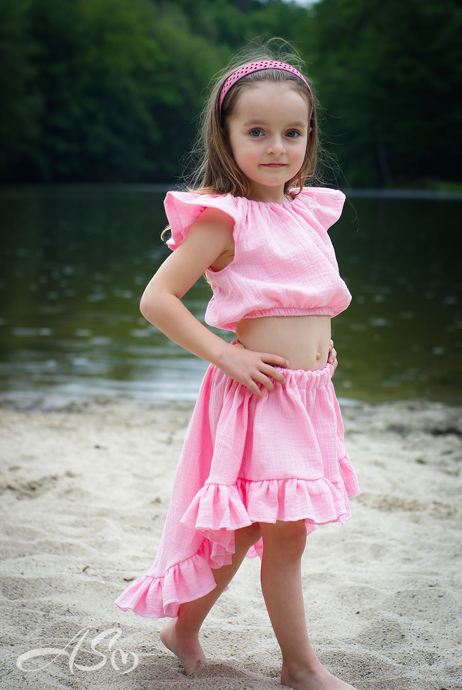 Dwuczęściowy Komplet: Top Typu „Hiszpanka” z Rozkloszowaną Spódnicą - obrazek 7