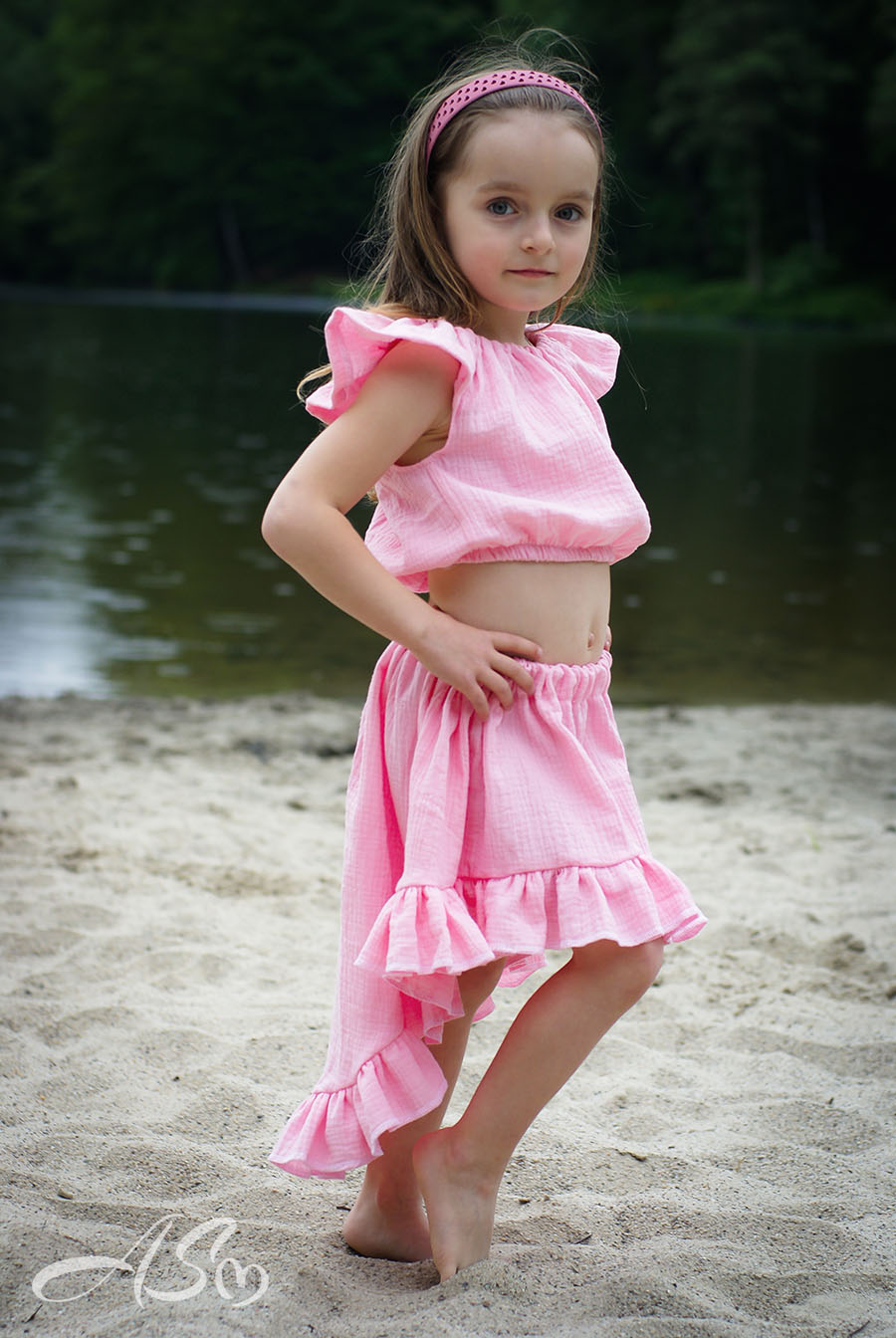 Dwuczęściowy Komplet: Top Typu „Hiszpanka” z Rozkloszowaną Spódnicą - obrazek 6