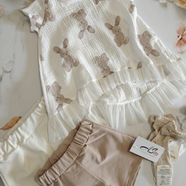 Muślinowa tuniczka zajączek